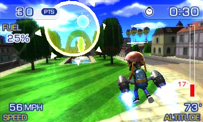 A screenshot of the 3DS game Pilotwings Resort