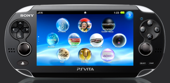 An image of the Playstation Vita displaying the home menu