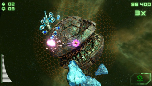 A screenshot of Super Stardust Delta